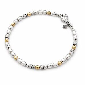 Silpada Sterling Silver & Gold Bead Bracelet Two Tone Retired